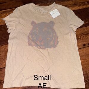 American Eagle Outfitters Beige Tiger Tee